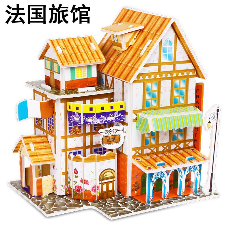 3D Stereo Puzzle Paper Diy Model Kidsren'S House Classroom Handmade Stall Toys - Image 1