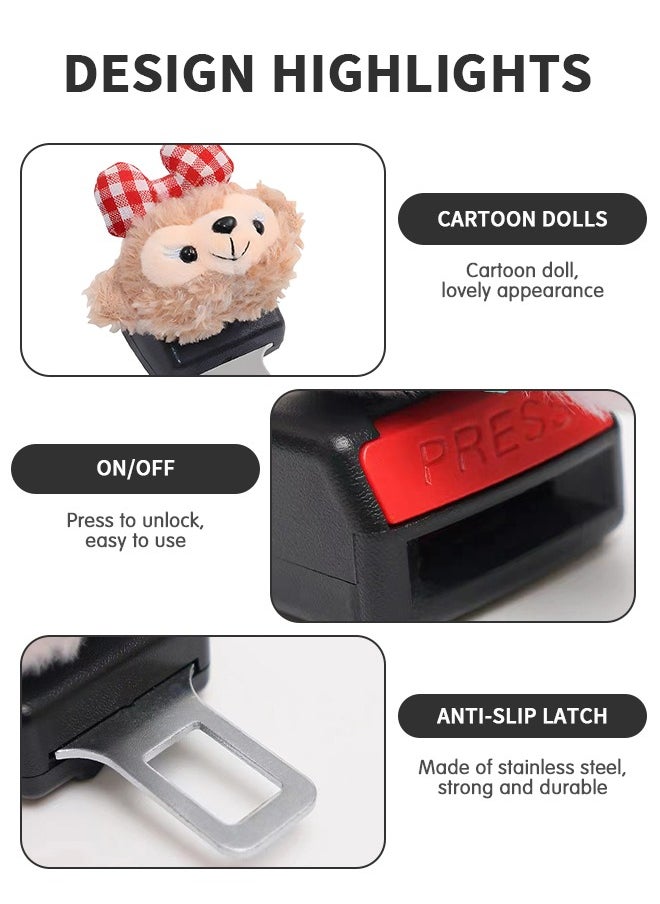 GROIC 2PCS Cartoon Car Buckle Extender, Car Seat Belt Clips, Universal Car Extension Socket Buckles Connector, Automobile Decoration Accessories  - Image 4