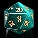 FTNNGIME 1PCS Gem D20 DND Dice 25mm 20 Sided Crystal Cat Eye DD Dice for Dungeons and Dragons RPG Roleplaying Games MTG Table Games Handmade Polyhedral Dice Green Cat Eye - Image 4