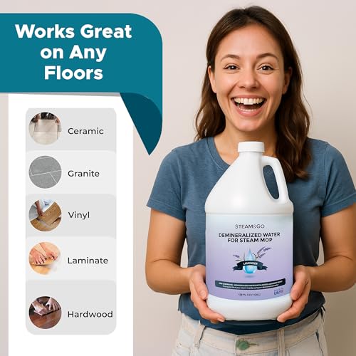 Steam and Go Steam & Go Demineralized Water for Steam Cleaner - PVC-Free Floor Cleaning Solution Compatible for All Steam Mops - Multi-Surface Cleaner for Home Surfaces - Lavender Scent, 128 Fl oz - Image 5