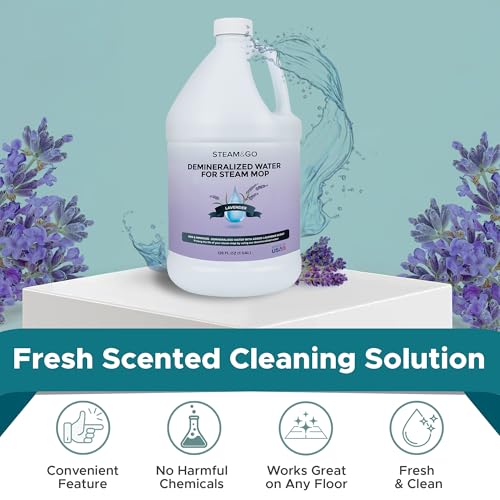 Steam and Go Steam & Go Demineralized Water for Steam Cleaner - PVC-Free Floor Cleaning Solution Compatible for All Steam Mops - Multi-Surface Cleaner for Home Surfaces - Lavender Scent, 128 Fl oz - Image 2