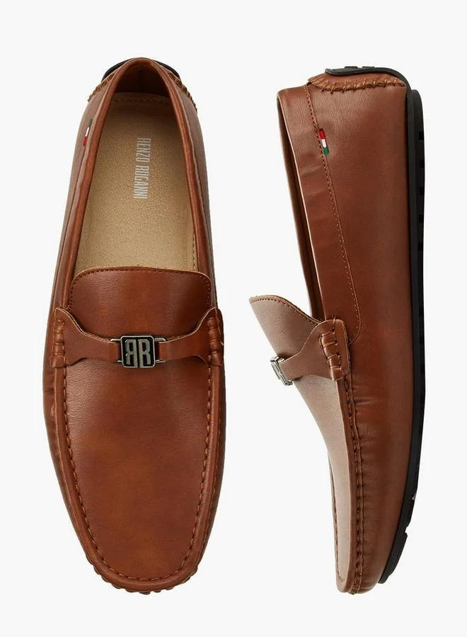 Men Metallic Accent Slip-On Loafers