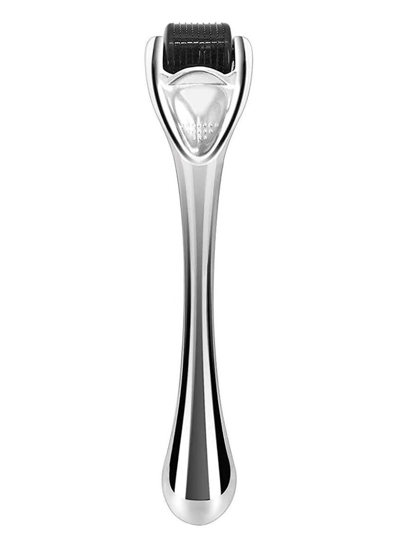 إسكدنيا قطعة واحدة من أسطوانة ديرما رولر الاحترافية المصنوعة من التيتانيوم مع إبر دقيقة للعناية بالبشرة للرجال والنساء، أسطوانة ديرما رولر مع إبر دقيقة للاستخدام المنزلي - فضي - Image 5