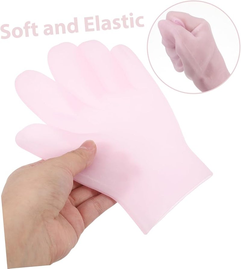Pink Moisturizing Gel Gloves and Socks Set Spa Care for Hands and Feet Reusable - Image 4