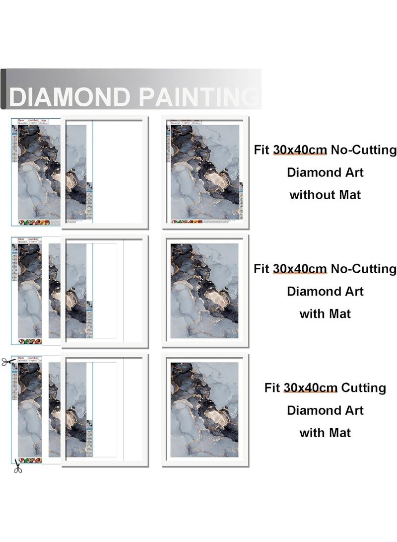 12x16 Frame White, Display Picture 10 x 14 with Mat or 12 x 16 Without Mat, Wall Hanging Large Picture Frame for Diamond Art Painting 30 x 40cm - 1 Pack - Image 4