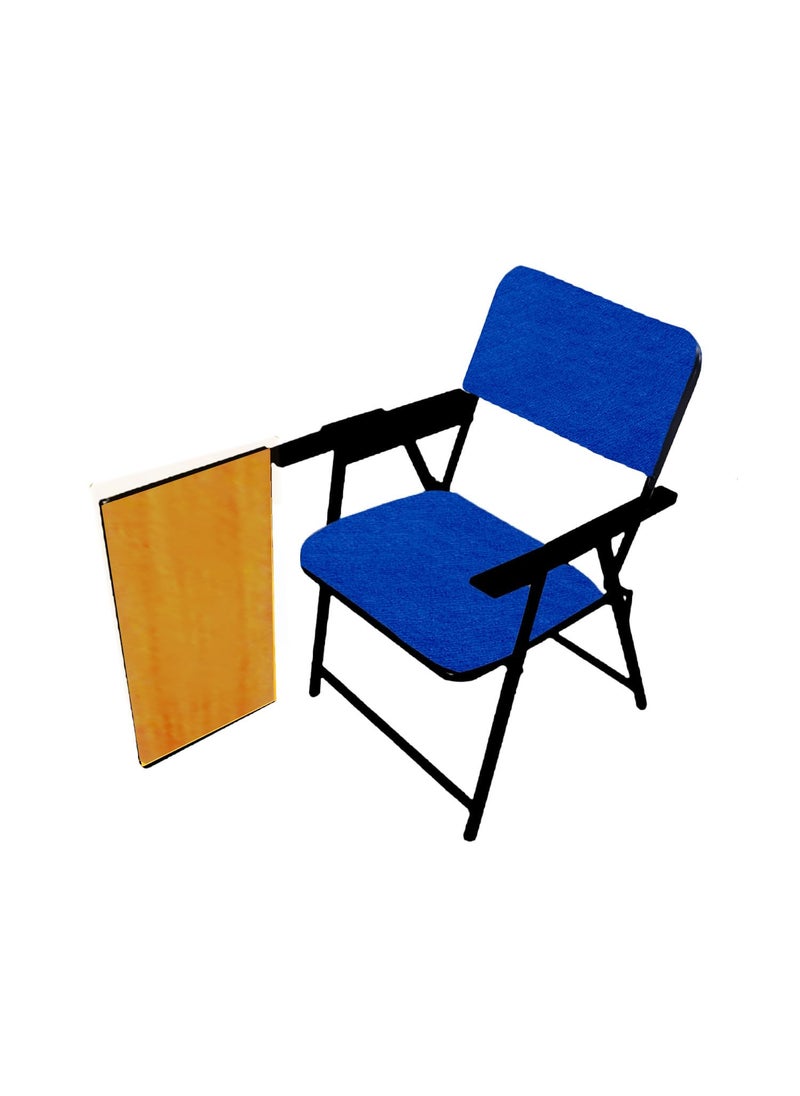 Spacecrafts Spacecrafts Folding Cushion Study Chair Space Saving Desk Chair Powder Coated with Cushion Blue Color with Writing PAD  - Image 5