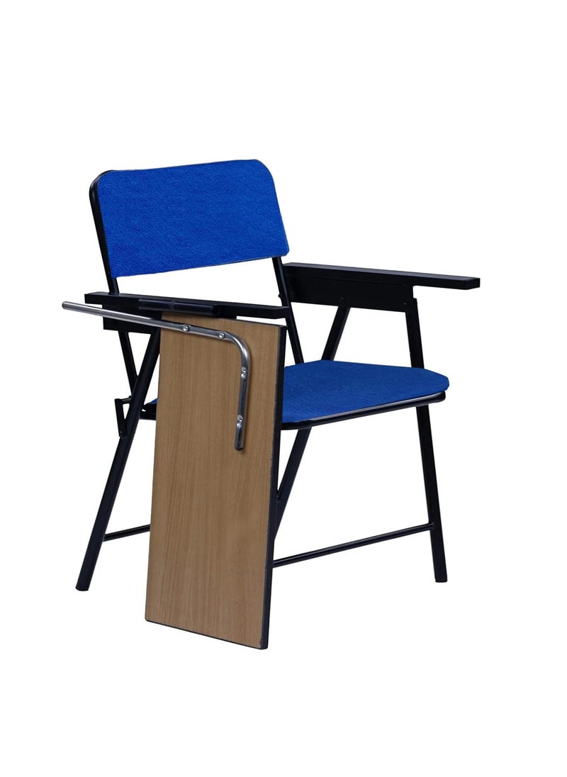 Spacecrafts Spacecrafts Folding Cushion Study Chair Space Saving Desk Chair Powder Coated with Cushion Blue Color with Writing PAD  - Image 3