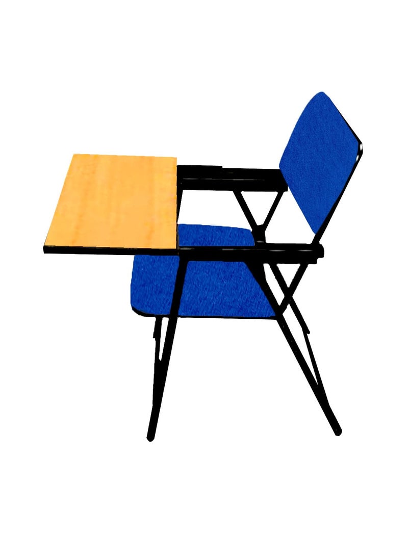 Spacecrafts Spacecrafts Folding Cushion Study Chair Space Saving Desk Chair Powder Coated with Cushion Blue Color with Writing PAD  - Image 4