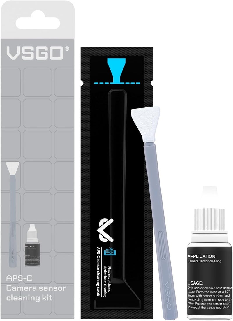 VSGO APS-C Sensor Cleaning Kit, 6pcs Sensor Swabs & 10ml Sensor Cleaner for Nikon Sony Canon DSLR Camera Clean (VS-S02-6) - Image 1