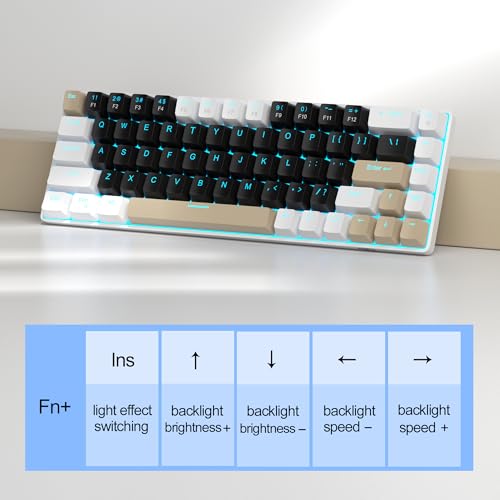 MageGee Portable 60% Mechanical Gaming Keyboard, MK-Box LED Backlit Compact 68 Keys Mini Wired Office Keyboard with Brown Switch for Windows Laptop PC Mac - Black/Coffee Color - Image 5