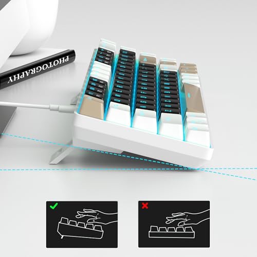 MageGee Portable 60% Mechanical Gaming Keyboard, MK-Box LED Backlit Compact 68 Keys Mini Wired Office Keyboard with Brown Switch for Windows Laptop PC Mac - Black/Coffee Color - Image 4