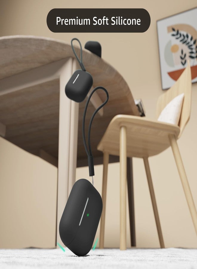 جراب حماية Tandoler متوافق مع AirPods Pro 2، غطاء حماية من السيليكون الناعم مع طقم تنظيف وحبل تعليق، متوافق مع AirPods Pro الجيل الثاني، مؤشر LED أمامي مرئي - أسود - Image 3