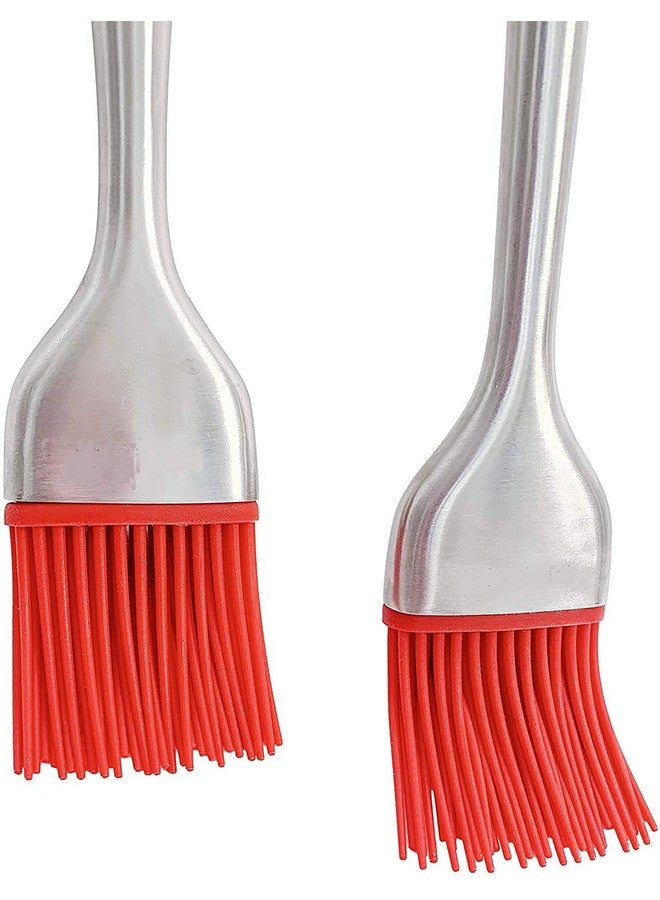 P-Plus International Silicone Basting Brush Set,Stainless Steel Basting Brush with Silicone Bristles for BBQ/Grilling/Pastry/Turkey Baster, Marinating Brush (Pack 1(9 inch) Red) - Image 3