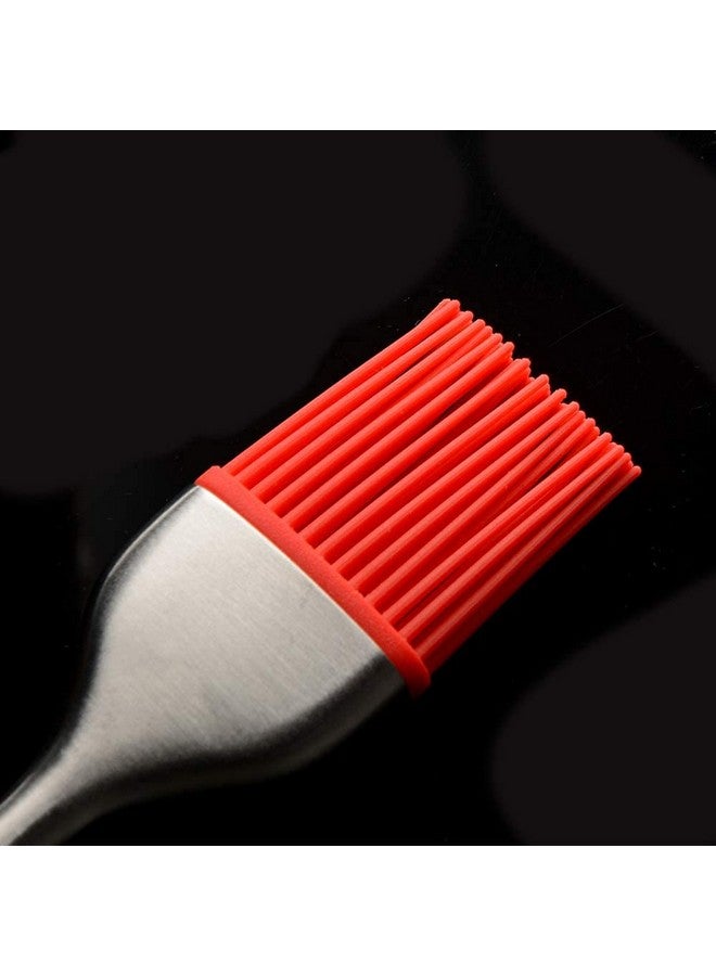 P-Plus International Silicone Basting Brush Set,Stainless Steel Basting Brush with Silicone Bristles for BBQ/Grilling/Pastry/Turkey Baster, Marinating Brush (Pack 1(9 inch) Red) - Image 2