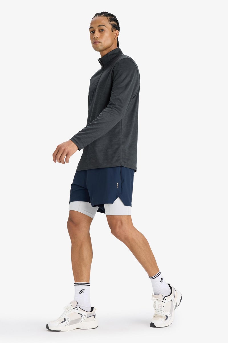 DeFacto Blue Man DeFactoFit Slim Fit Sports Crop Shorts Casual - Image 2