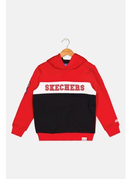 SKECHERS Kids Boy Sportswear Fit Long Sleeve Hooded Sweatshirt, Reed  - Image 1