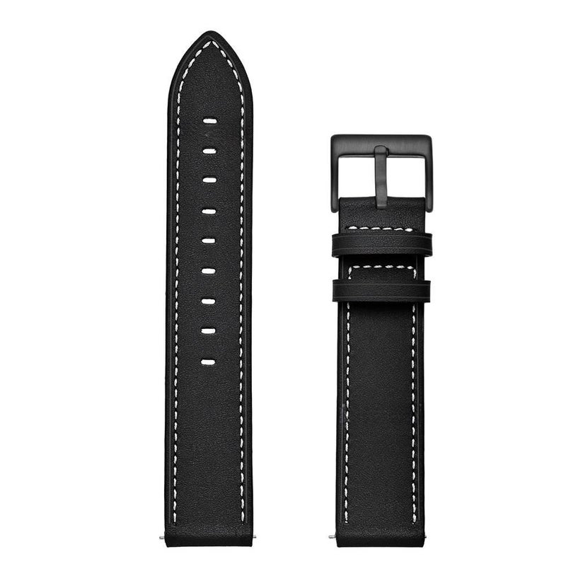 سوار ساعة ذكية باللون أسود قابل للتعديل سوار جلدي كلاسيكي متوافق مع Samsung Galaxy Watch 7 بملاءمة قابلة للتعديل وحزام بديل للاستخدام اليومي للاستخدام الخارجي سهل الحمل - Image 1