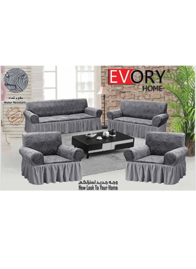 EVORY HOME Waterproof Sofa Slipcover Set, 4 Pieces Elastic Sofa Cover, 2 Pieces Chair Slipcovers and 2 Pieces Sofa Slipcovers, Set Fits All Sizes Chairs and Sofas  - Image 1