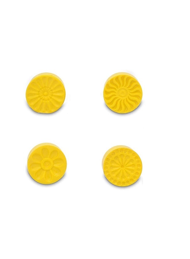 DS Peda Maker Press Stamp - 5 in 1 Peda Shape Maker | Plastic Stamping Mould, Kitchen Accessories - Round Shape, Big, Yellow - Image 3