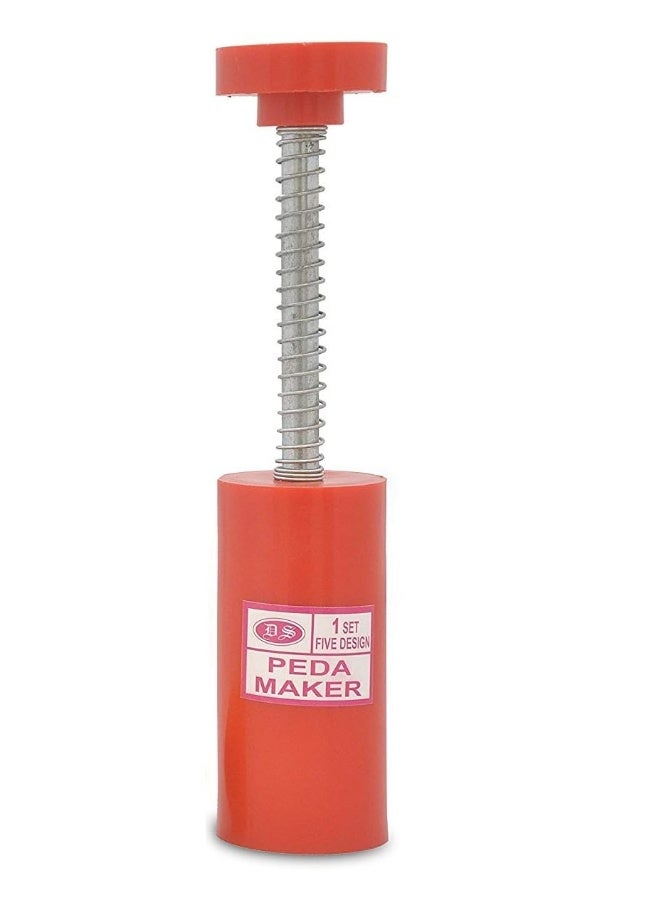 DS Peda Maker Press Stamp - 5 in 1 Peda Shape Maker | Plastic Stamping Mould, Kitchen Accessories - Round Shape, Big, Yellow - Image 2