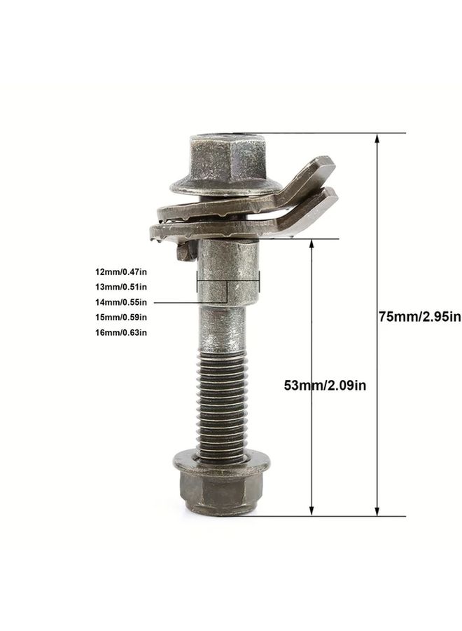 4Pcs 12mm Adjustable Camber Alignment Bolts Durable Steel Eccentric Screws For Wheel Positioning - Image 2