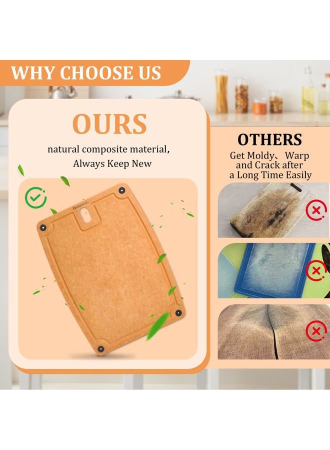 Barenthal Cutting Boards for Kitchen Dishwasher Safe Eco-Friendly Composite Cutting Board Set of 2, Reversible Chopping Board with Handles & Juice Grooves, Small & Medium Cutting Board for Kitchen - Image 3