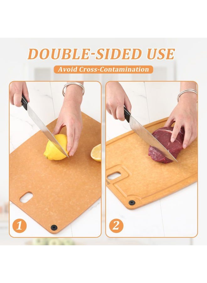 Barenthal Cutting Boards for Kitchen Dishwasher Safe Eco-Friendly Composite Cutting Board Set of 2, Reversible Chopping Board with Handles & Juice Grooves, Small & Medium Cutting Board for Kitchen - Image 5