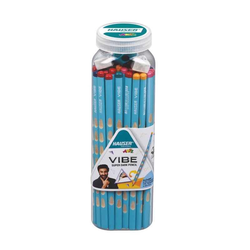 HAUSER ARTZ VIBE PENCIL 50PCS Multicolor Pencils | Extra Dark Lead for Smooth Writing | Ideal for Kids School Use & Drawing - Image 1