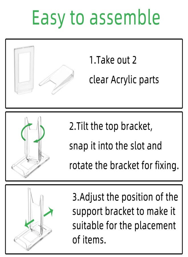 TERDEWE 10 Pack Acrylic Book Stand for Display Adjustable Clear Display Holder Easel Collector Stand for Home Office Back to School Comic Album CD Magazine Postcard Artworks (4.2 x 4.3 x 2.35 Inch) - Image 4