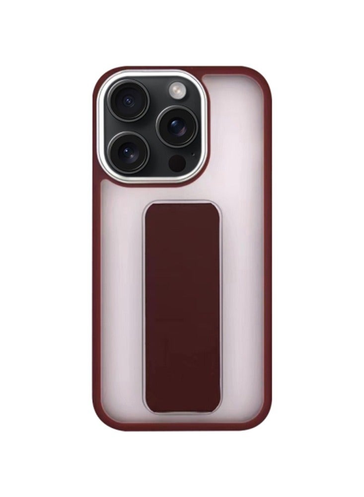 New iPhone 15 Pro Max Case with Magnetic Kickstand, Dark Red - Image 1