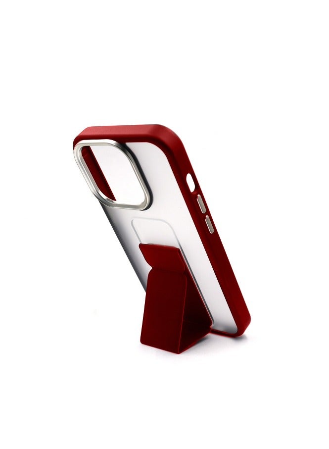 New iPhone 15 Pro Max Case with Magnetic Kickstand, Dark Red - Image 2