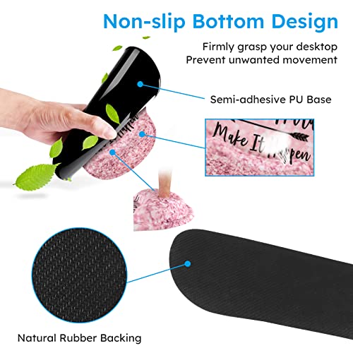 iCasso Mouse Pad,Large Pink Desk Mat Set, 4in1 XXL Mousepad + Keyboard Wrist Rest+Mouse Wrist Rest+Coaster with Ergonomic Desk Pad for Home Office Table Computer Cover -Pink Stay Positive - Image 4