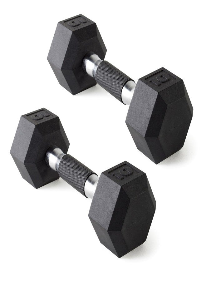 كاب زوج من أوزان الدمبل سداسية مطلية من CAP Barbell بوزن 10 أرطال مع مقبض مبطن - Image 1