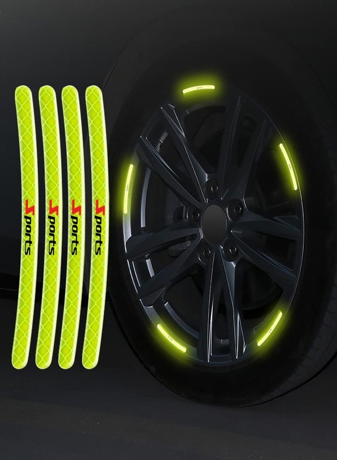 CarFrill 20pcs Reflective Wheel Rim Stripe Decal Sticker for Car Motorcycle Wheels Cycling Bike Bicycle Night Safety Decoration Stripe Universal Anti-Scratch Reflective Rim Sticker (GREEN) - Image 2