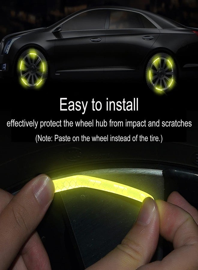 CarFrill 20pcs Reflective Wheel Rim Stripe Decal Sticker for Car Motorcycle Wheels Cycling Bike Bicycle Night Safety Decoration Stripe Universal Anti-Scratch Reflective Rim Sticker (GREEN) - Image 4