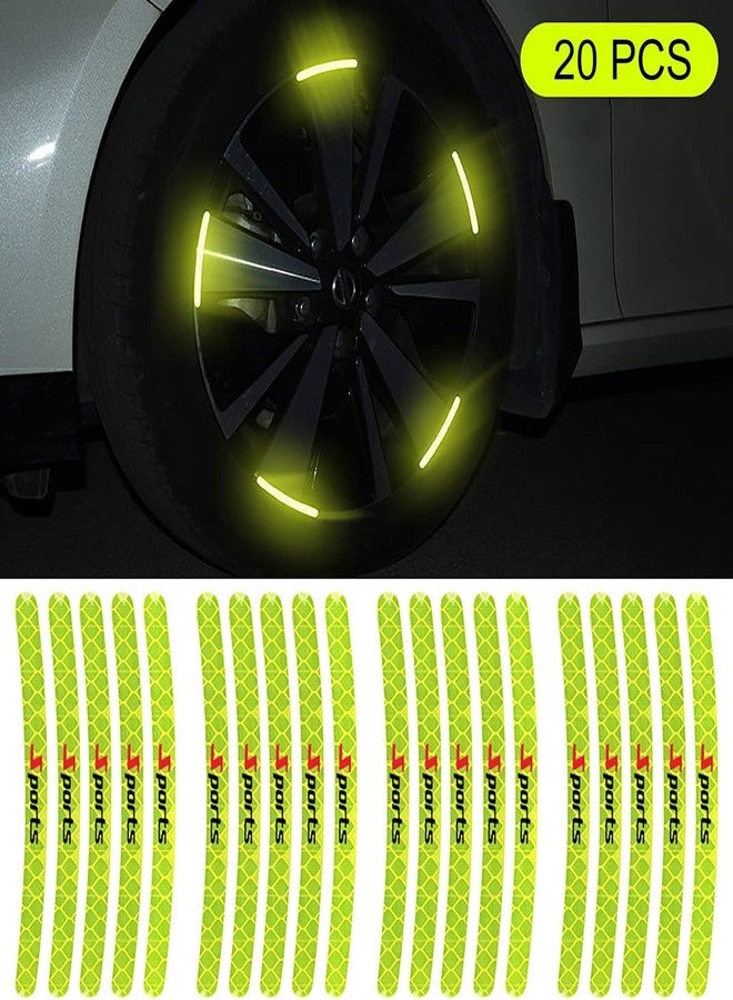 CarFrill 20pcs Reflective Wheel Rim Stripe Decal Sticker for Car Motorcycle Wheels Cycling Bike Bicycle Night Safety Decoration Stripe Universal Anti-Scratch Reflective Rim Sticker (GREEN) - Image 5