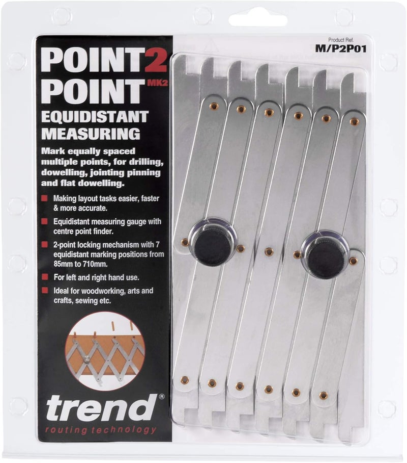 Trend Point-2-Point Equidistant Measuring Tool for Marking Equally Spaced Points, Quickly & Accurately Locate & Set Positions, 3.3 Inch to 24 Inch, M/P2P01 - Image 4