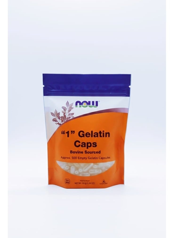 now "1" Gelatin Caps Approx 500 Empty Gelatin Capsules 1.34 oz (38 g) - Image 1