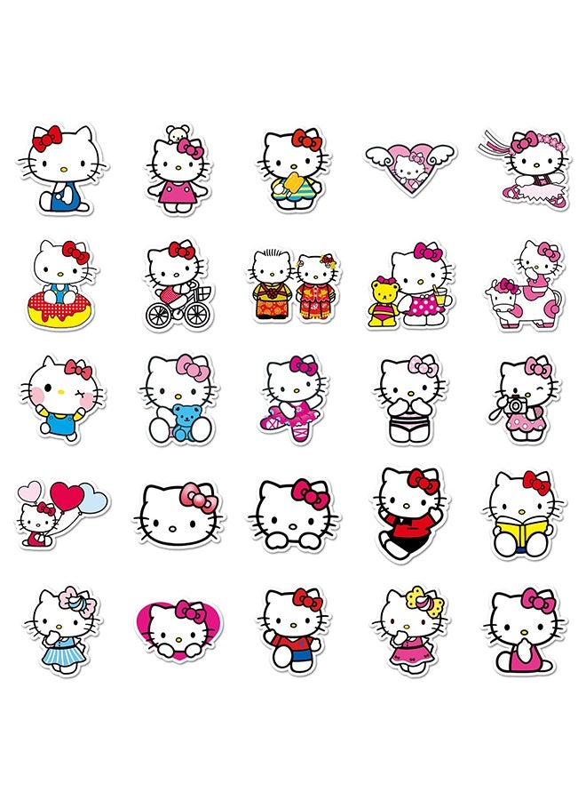 Sanrio Hello Kitty Stickers 100PCS White Theme Kawaii Cat Stickers Cute Cartoon Characters Sticker for Kids Teens Adults Waterproof Vinyl Decals for Water Bottle Laptop Luggage - Image 2
