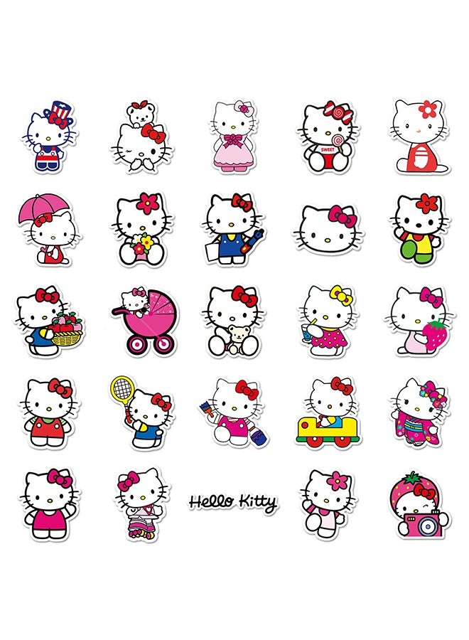 Sanrio Hello Kitty Stickers 100PCS White Theme Kawaii Cat Stickers Cute Cartoon Characters Sticker for Kids Teens Adults Waterproof Vinyl Decals for Water Bottle Laptop Luggage - Image 3