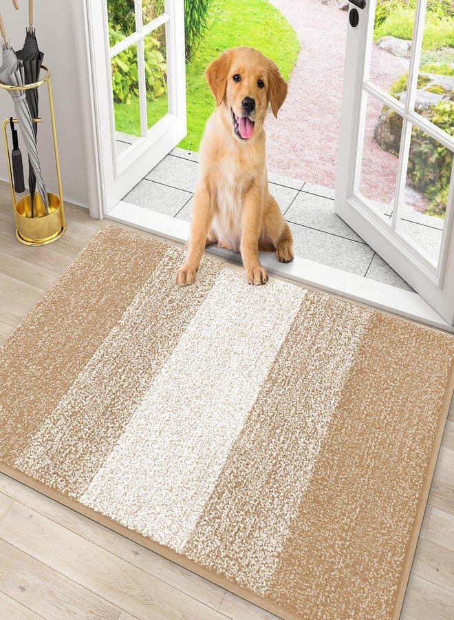 smiry سجادة باب للكلاب من سميري للكلاب الموحلة، تمتص الرطوبة والأوساخ، سجادة مدخل منخفضة الارتفاع مع دعم مانع للانزلاق، سجادة باب داخلية وخارجية للأرضية الداخلية (30 × 20 بوصة، بيج) - Image 1