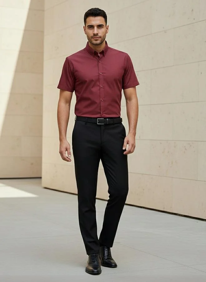 سبلاش فيڤ قميص رجالي بأزرار وياقة قميص بأكمام قصيرة