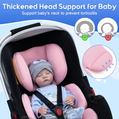 Kaseeous Infant Insert Compatible with Doona UltraThick Carseat Head Support for Infant Breathable Baby Car Seat Head Body Support Compatible with Graco Britax Chicco Evenflo Car Seat - Image 3