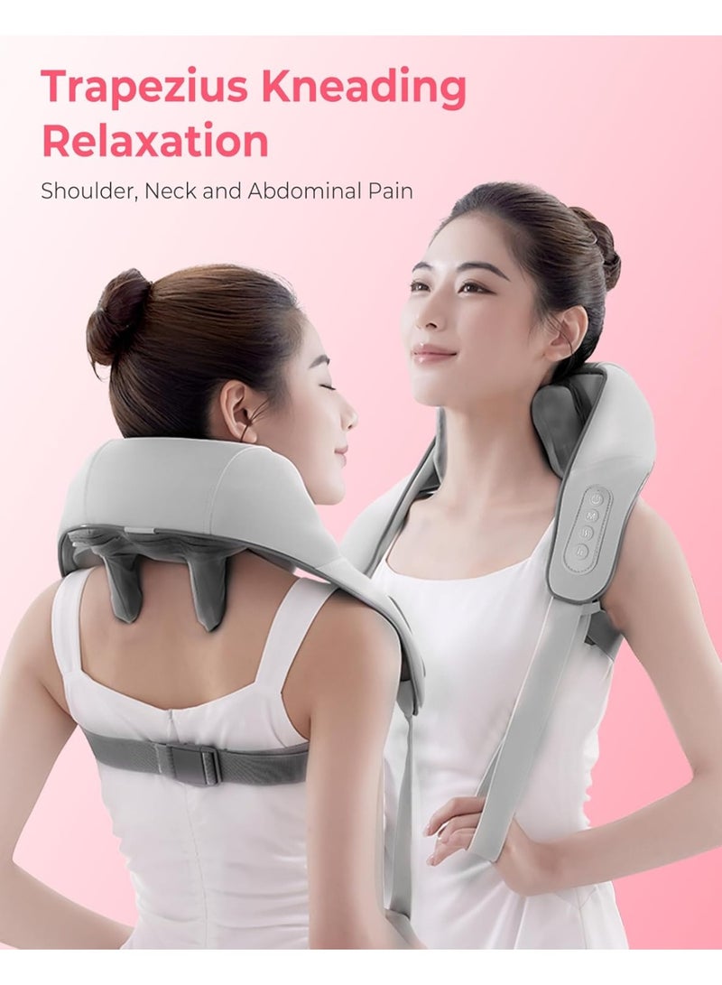جهاز مساج الرقبة والظهر اللاسلكي بخاصية التدفئة - تقنية تدليك 6D للأنسجة العميقة - جهاز كهربائي حراري لتسكين آلام الفقرات والعضلات - Image 4