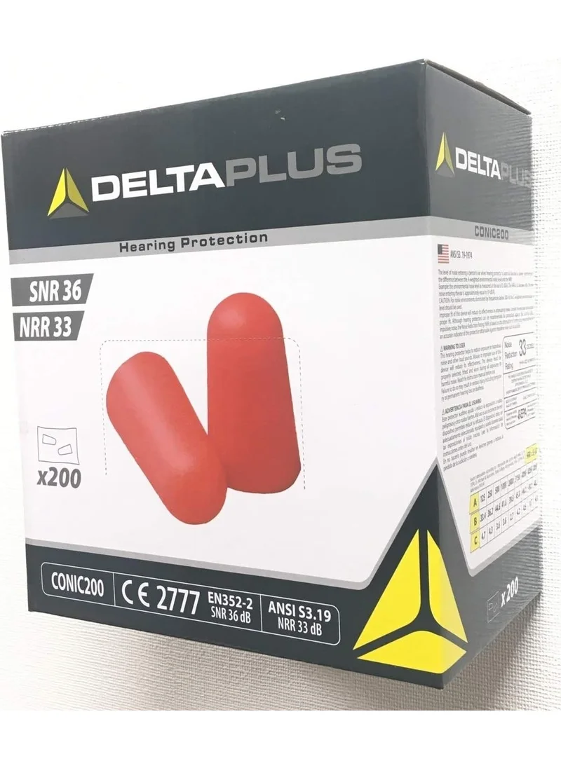 Delta Plus CONIC200 36DB Stringless Earplug for Sleeping and Studying Double Packed