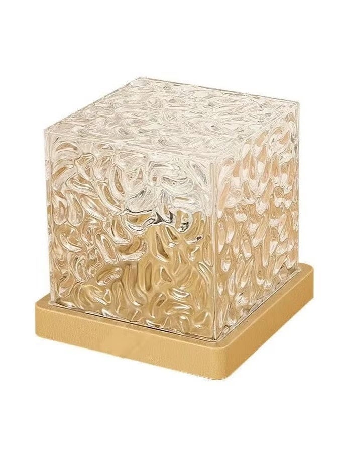 Raxoom Square Water Ripple Atmosphere Light Night Light Flame Aurora Dynamic Desk Lamp Wooden Base 16 Colors - Image 5