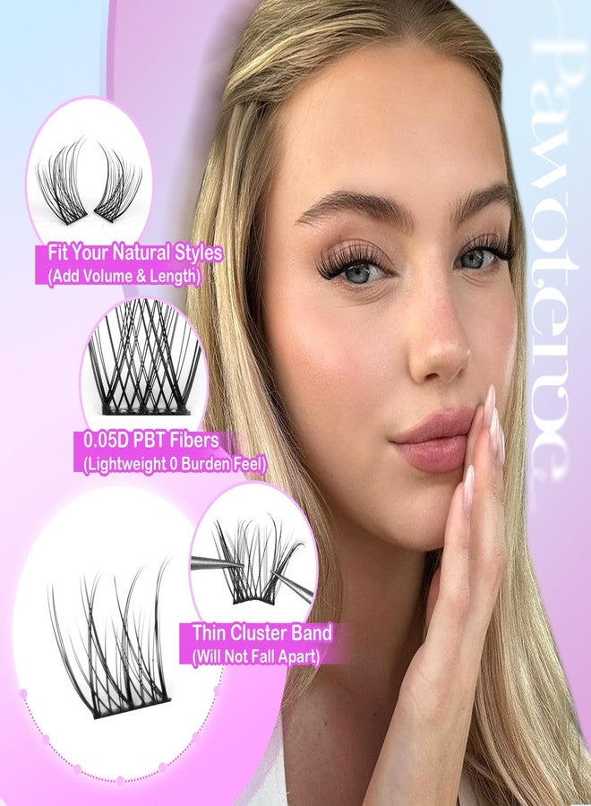 Pawotence Wispy Lash Clusters Natural Cluster Lashes Extension DIY Natural Eyelash Clusters Extension 10-16mm Individual Lashes False Eyelashes Wispy Soft Cluster Eyelash Extensions - Image 4