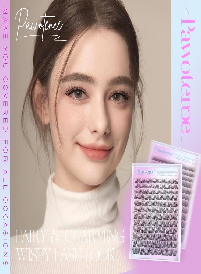 Pawotence Wispy Lash Clusters Natural Cluster Lashes Extension DIY Natural Eyelash Clusters Extension 10-16mm Individual Lashes False Eyelashes Wispy Soft Cluster Eyelash Extensions - Image 5