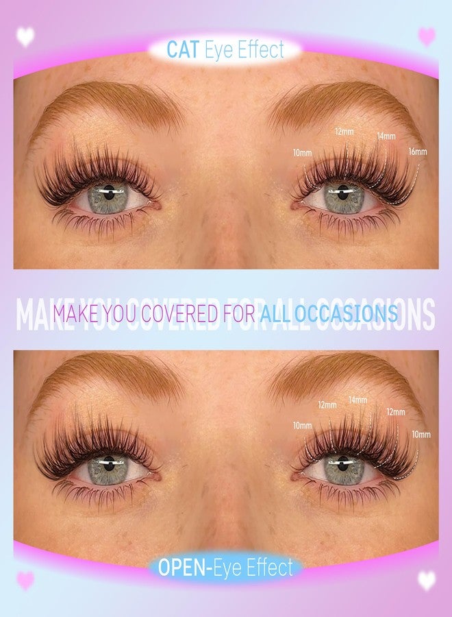 Pawotence Wispy Lash Clusters Natural Cluster Lashes Extension DIY Natural Eyelash Clusters Extension 10-16mm Individual Lashes False Eyelashes Wispy Soft Cluster Eyelash Extensions - Image 2