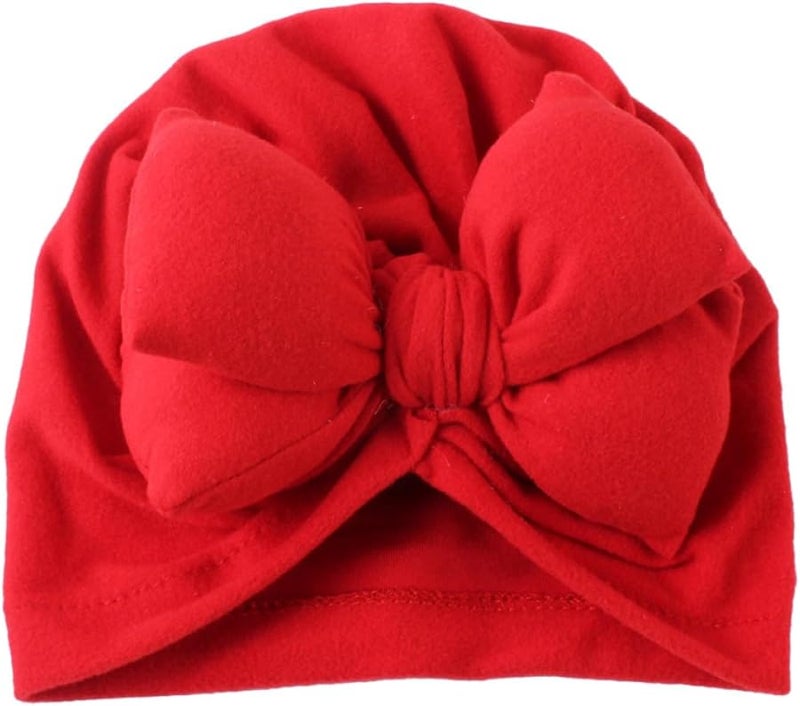 Red Bowknot Hat For Newborns And Infants Soft Headdress Photo Prop Hospital Use - Image 1